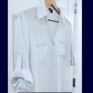 Express sheer white blouse